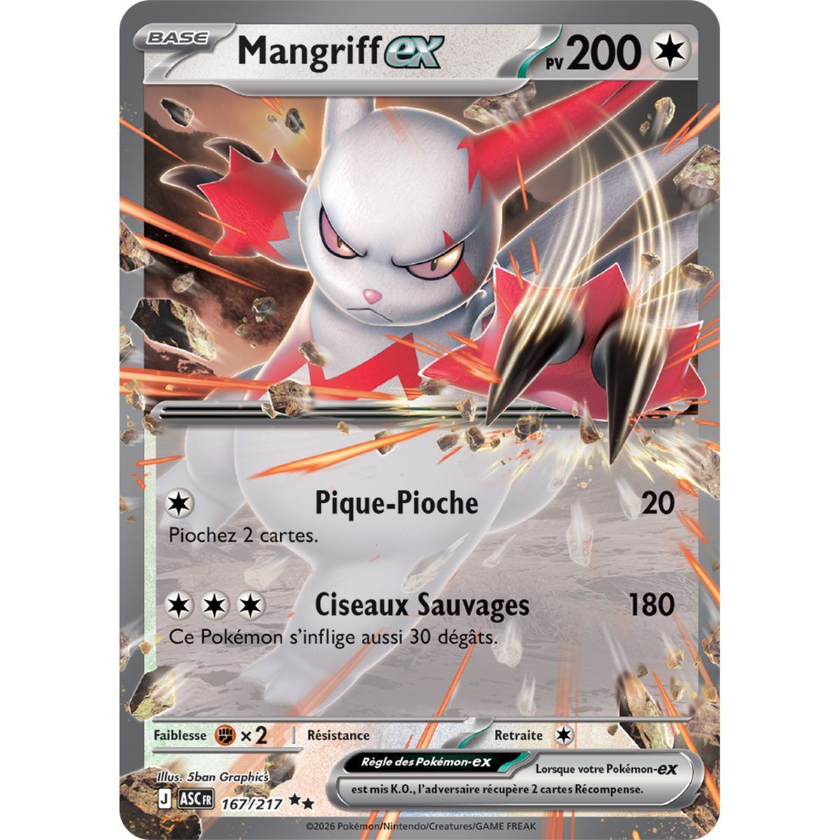 Mangriff EX - Double Rare 167/217 - ME02.5 - Pokémon - Mega Evolution Transcendent Heroes