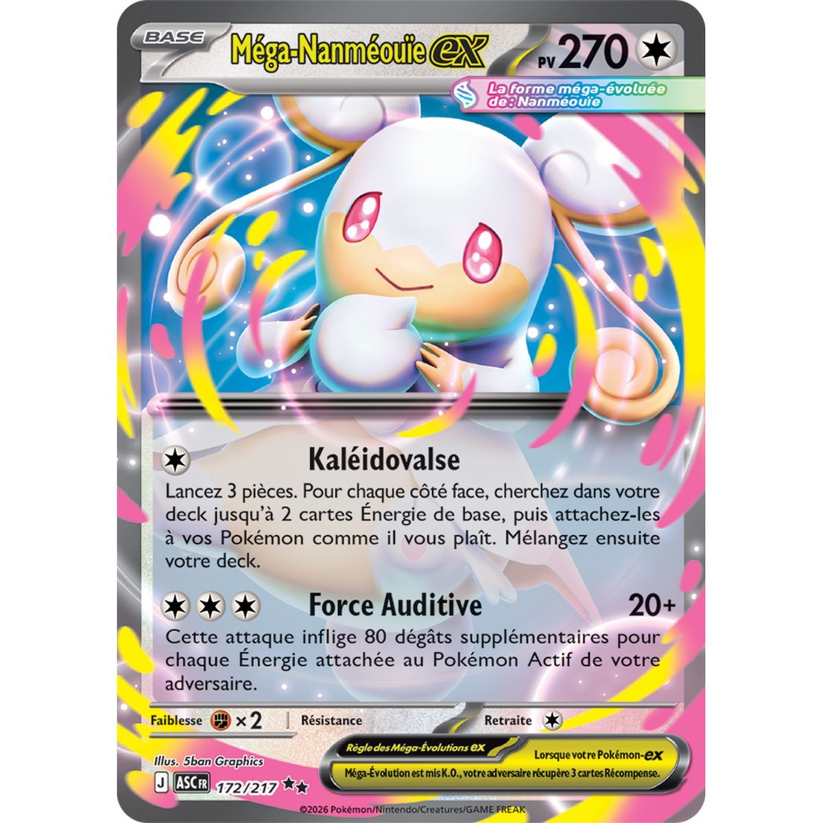 Mega Audino EX - Double Rare 172/217 - ME02.5 - Pokémon - Mega Evolution Transcendent Heroes