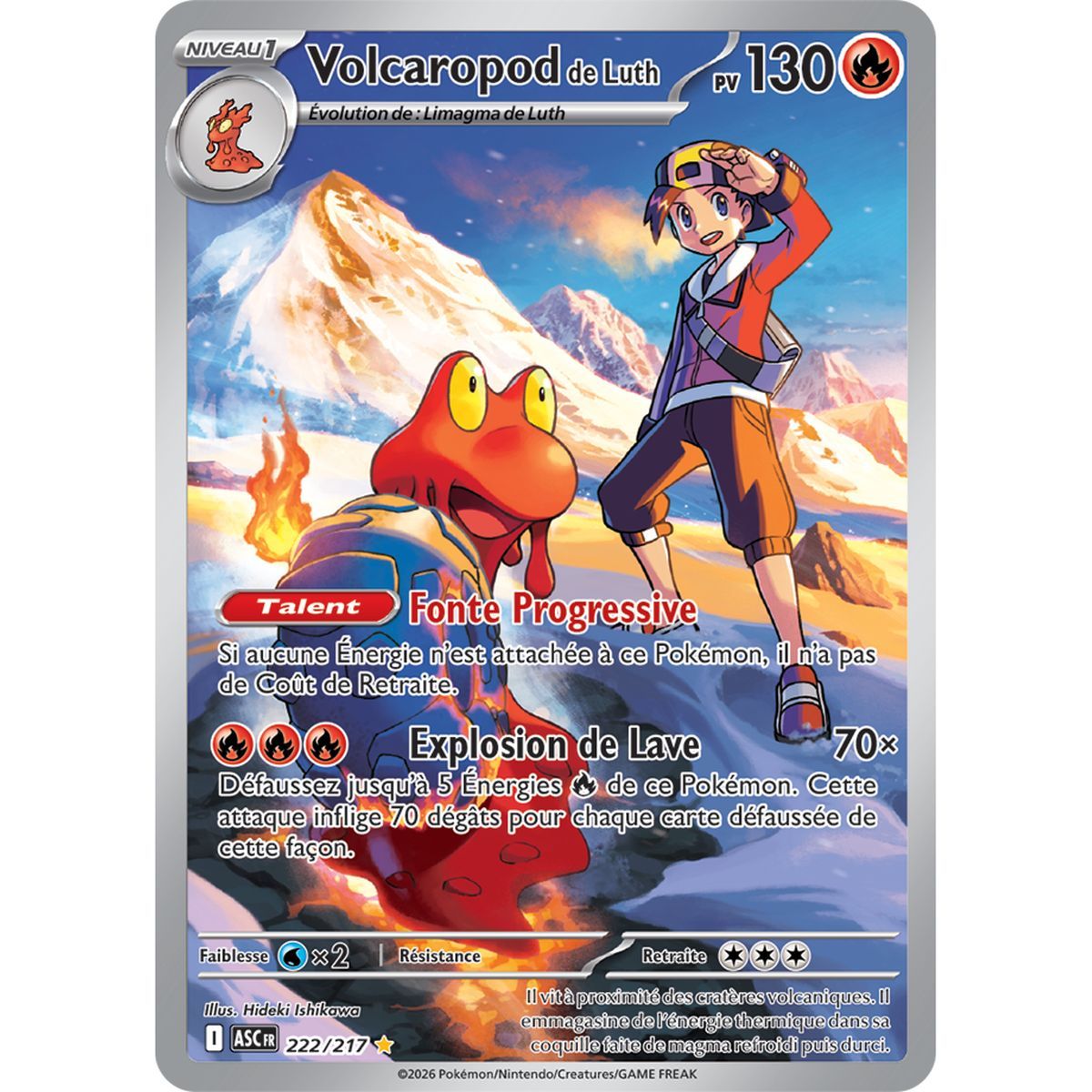 Lute's Volcaropod - Rare Illustration 222/217 - ME02.5 - Pokémon - Mega Evolution Transcendent Heroes