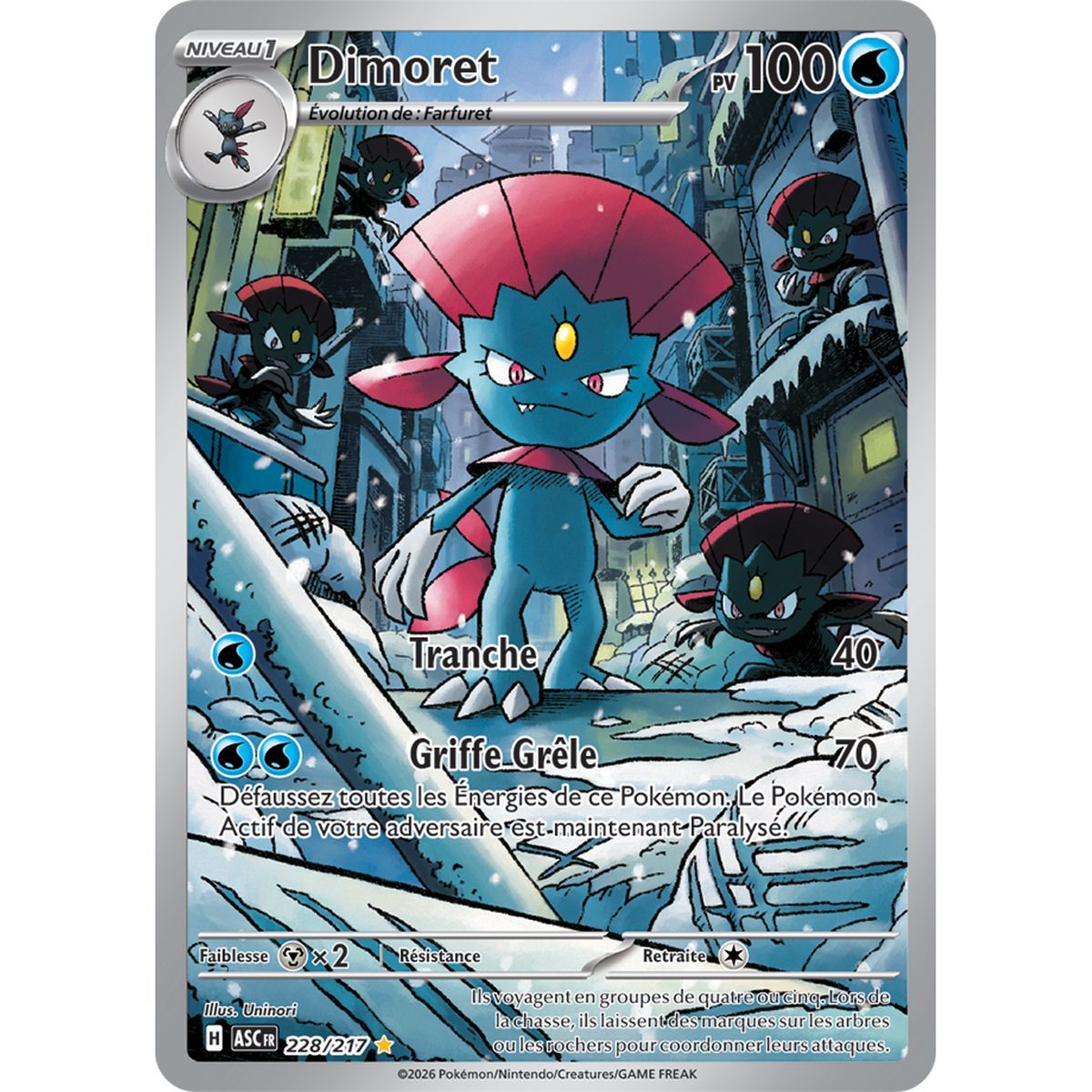 Weavile - Rare Illustration 228/217 - ME02.5 - Pokémon - Mega Evolution Transcendent Heroes