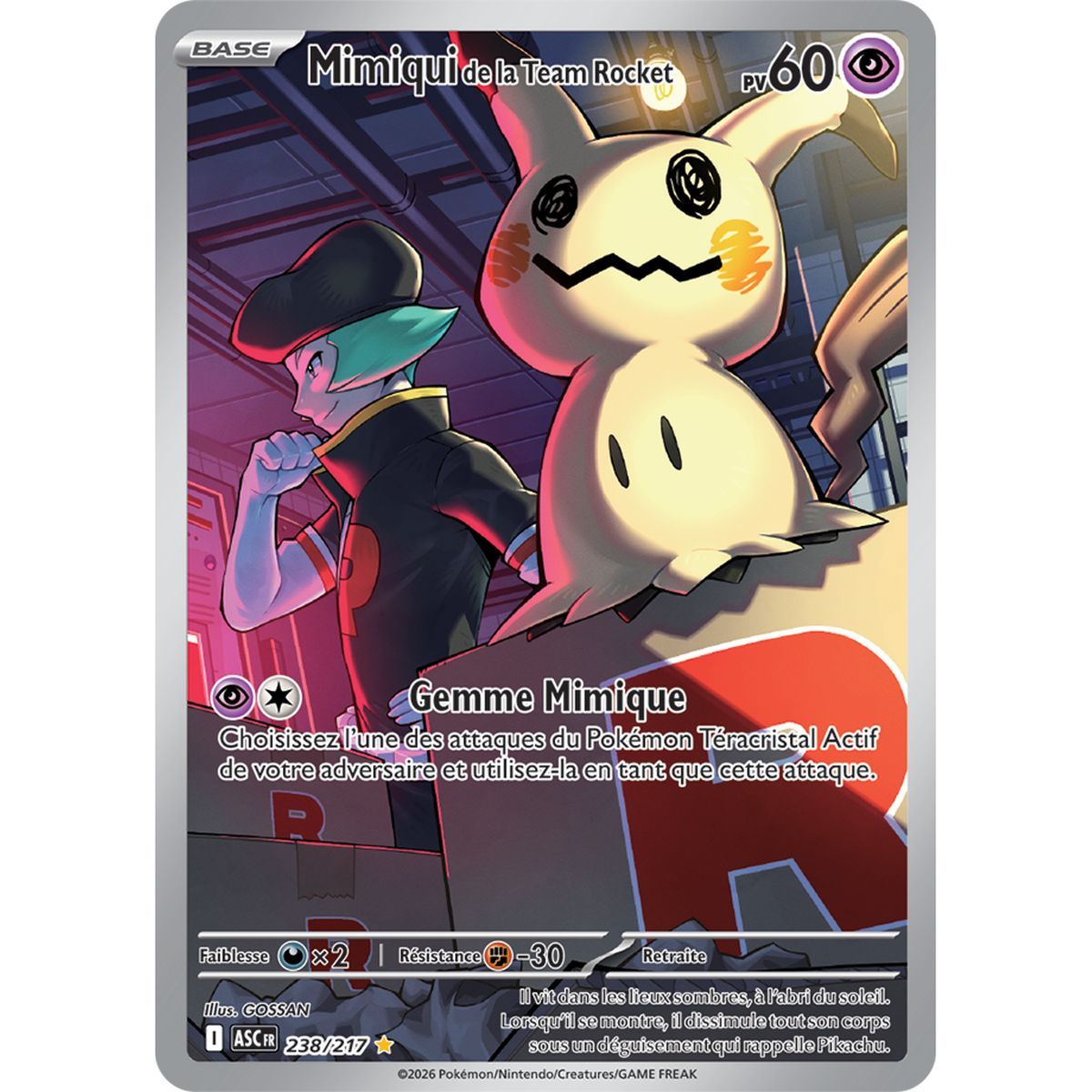 Team Rocket Mimikyu - Rare Illustration 238/217 - ME02.5 - Pokémon - Mega Evolution Transcendent Heroes