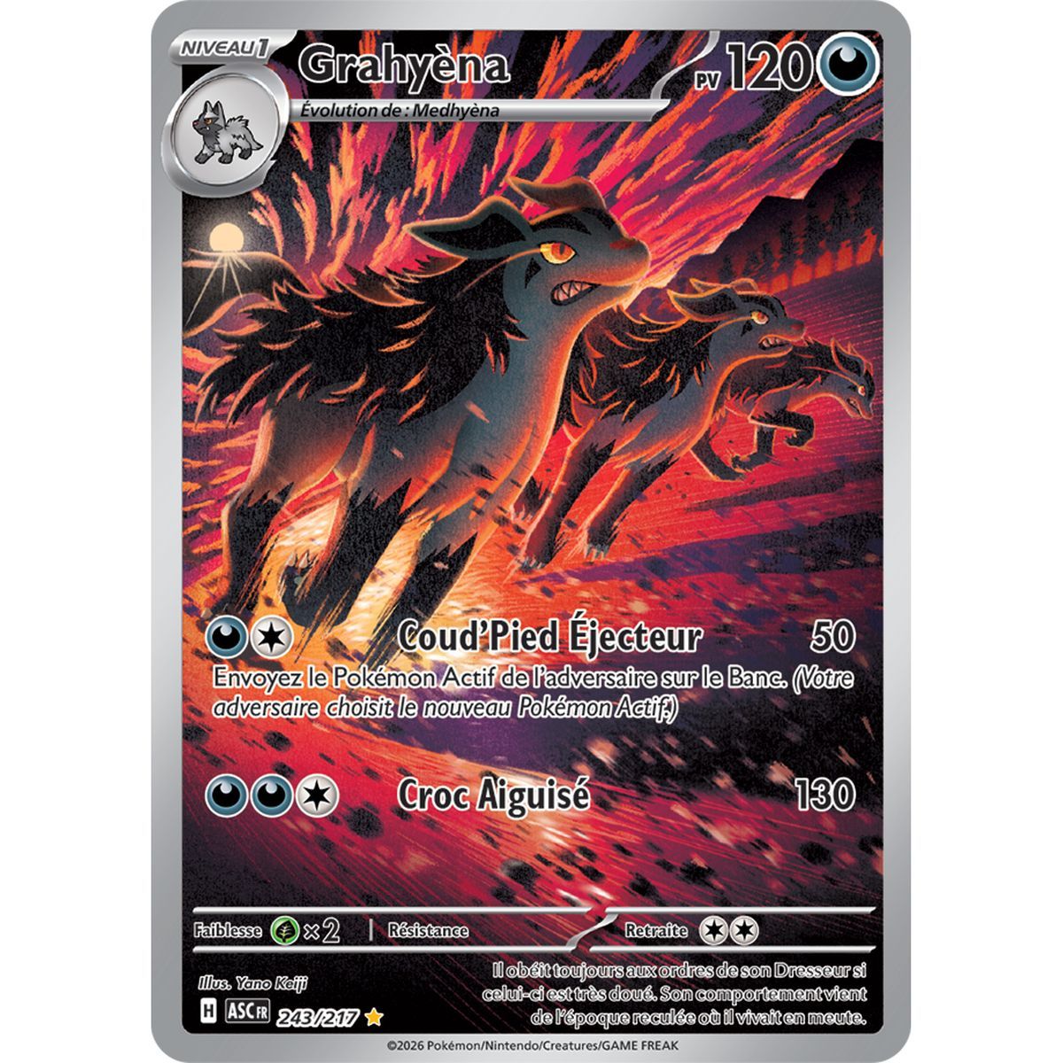 Mightyena - Rare Illustration 243/217 - ME02.5 - Pokémon - Mega Evolution Transcendent Heroes