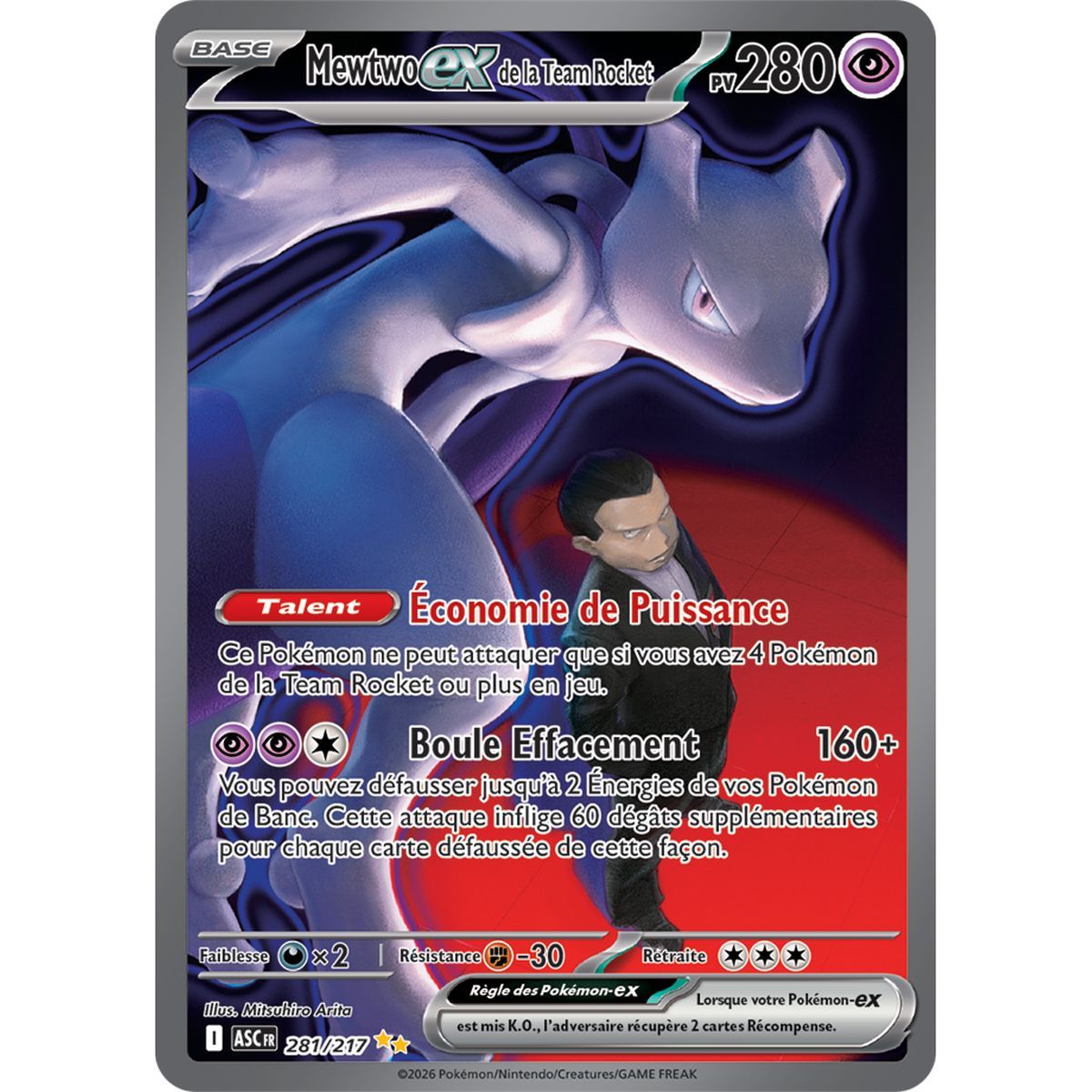 Mewtwo EX of Team Rocket - Special Illustration Rare 281/217 - ME02.5 - Pokémon - Mega Evolution Transcendent Heroes
