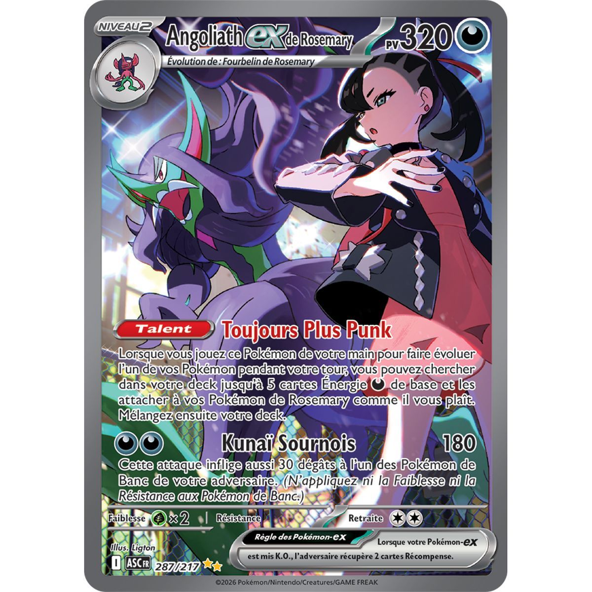 Angoliath EX of Rosemary - Special Illustration Rare 287/217 - ME02.5 - Pokémon - Mega Evolution Transcendent Heroes
