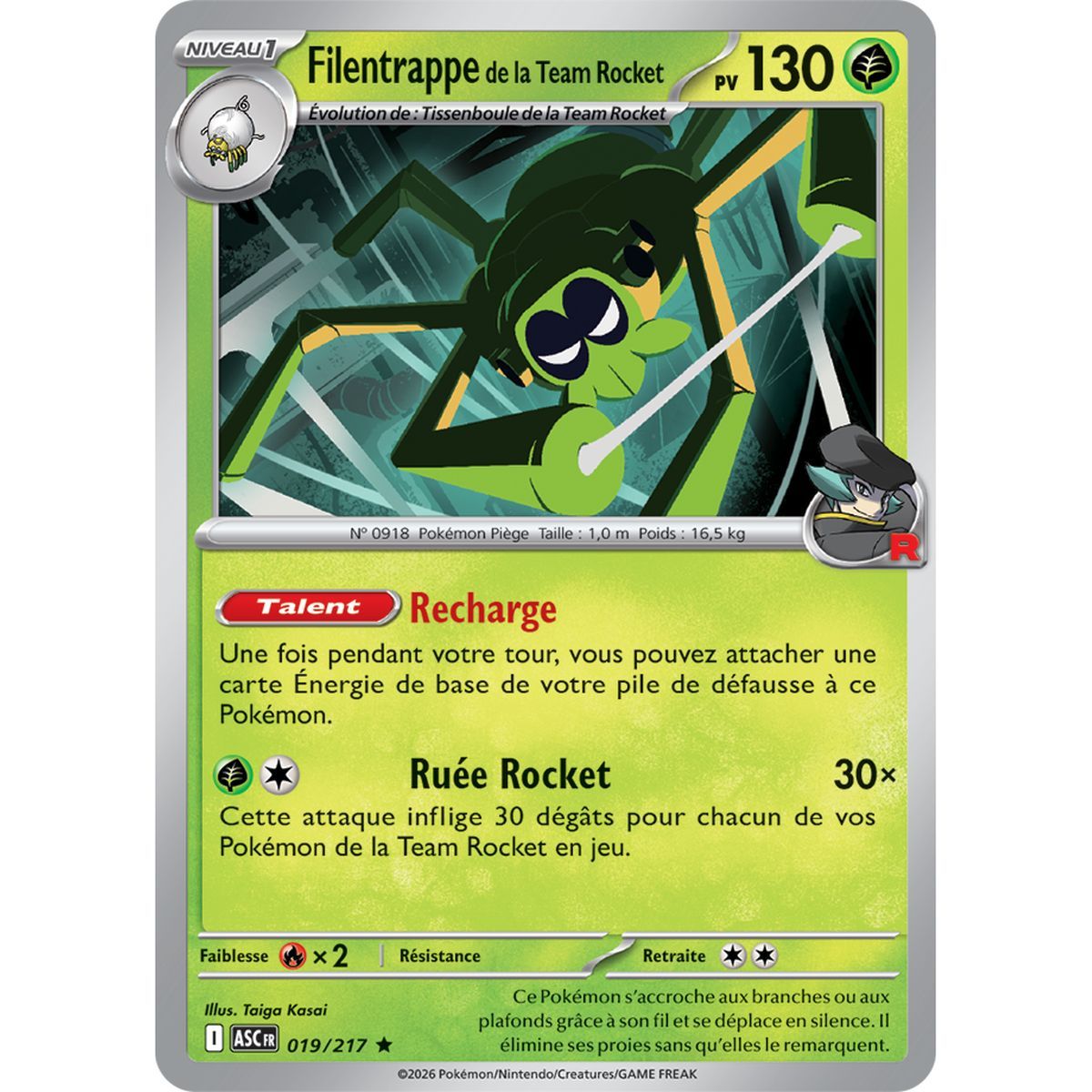 Team Rocket's Filentrappe - Holo Rare 19/217 - ME02.5 - Pokémon - Mega Evolution Transcendent Heroes