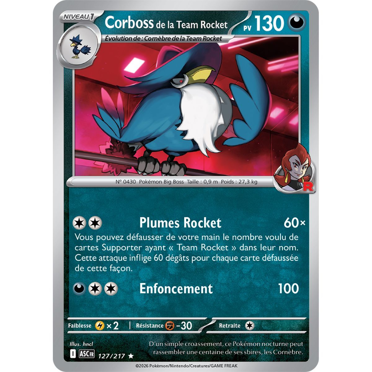 Corboss of Team Rocket - Reverse Rocket 127/217 - ME02.5 - Pokémon - Mega Evolution Transcendent Heroes