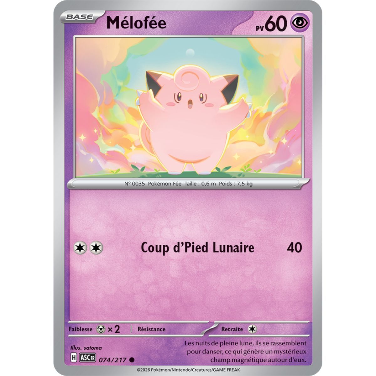 Clefairy - Reverse Pokéball 74/217 - ME02.5 - Pokémon - Mega Evolution Transcendent Heroes