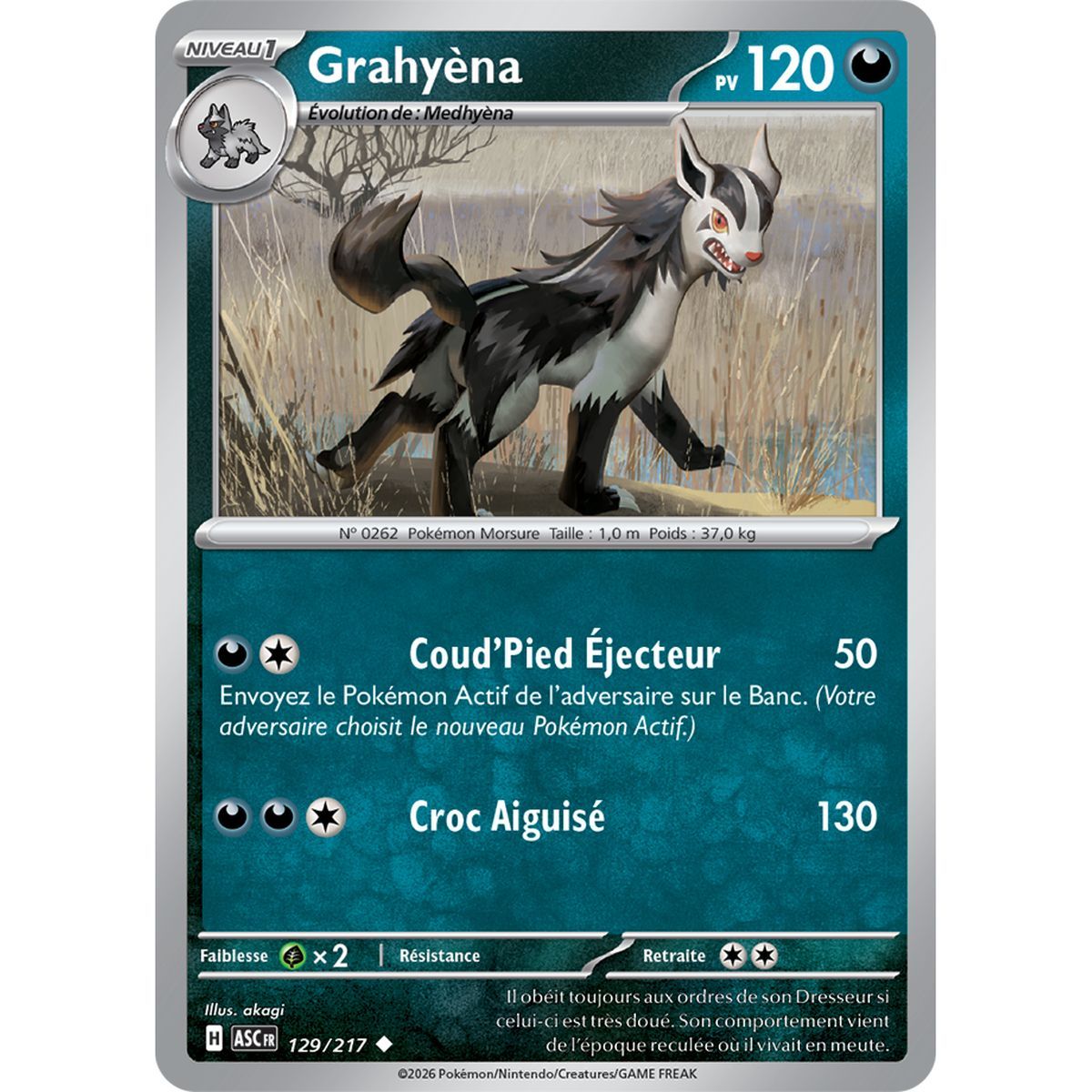 Mightyena - Reverse Pokéball 129/217 - ME02.5 - Pokémon - Mega Evolution Transcendent Heroes