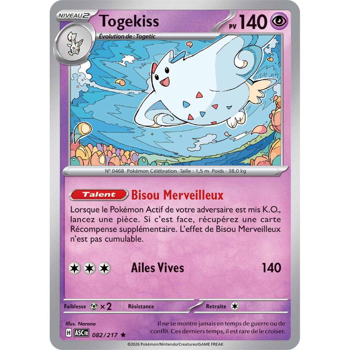 Togekiss - Reverse Pokéball 82/217 - ME02.5 - Pokémon - Mega Evolution Transcendent Heroes