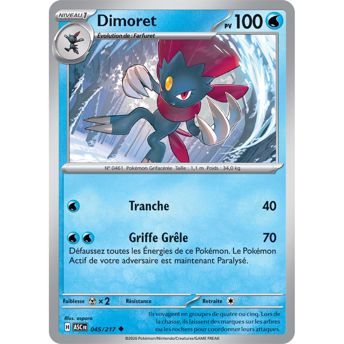 Weavile - Uncommon 45/217 - ME02.5 - Pokémon - Mega Evolution Transcendent Heroes