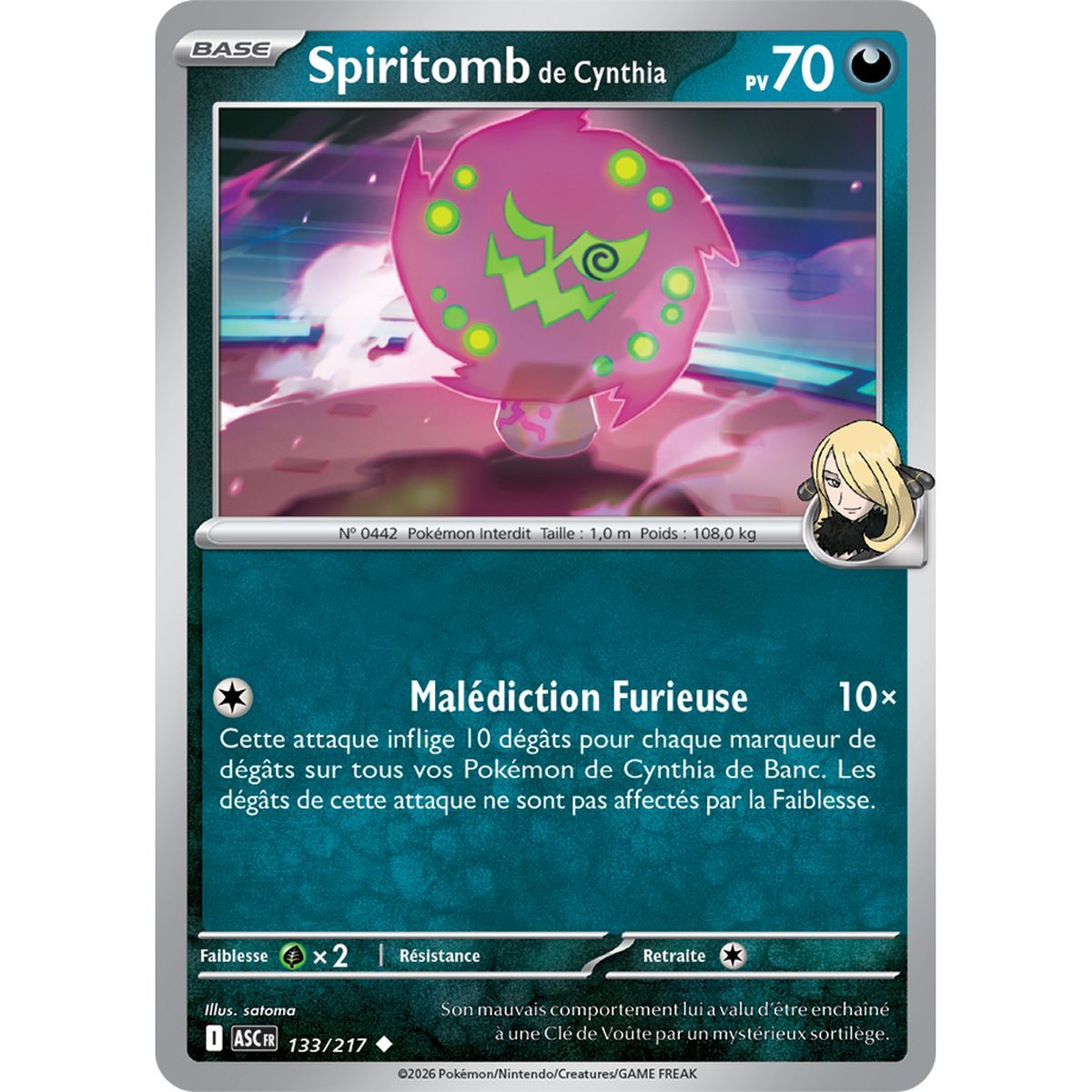 Cynthia's Spiritomb - Uncommon 133/217 - ME02.5 - Pokémon - Mega Evolution Transcendent Heroes
