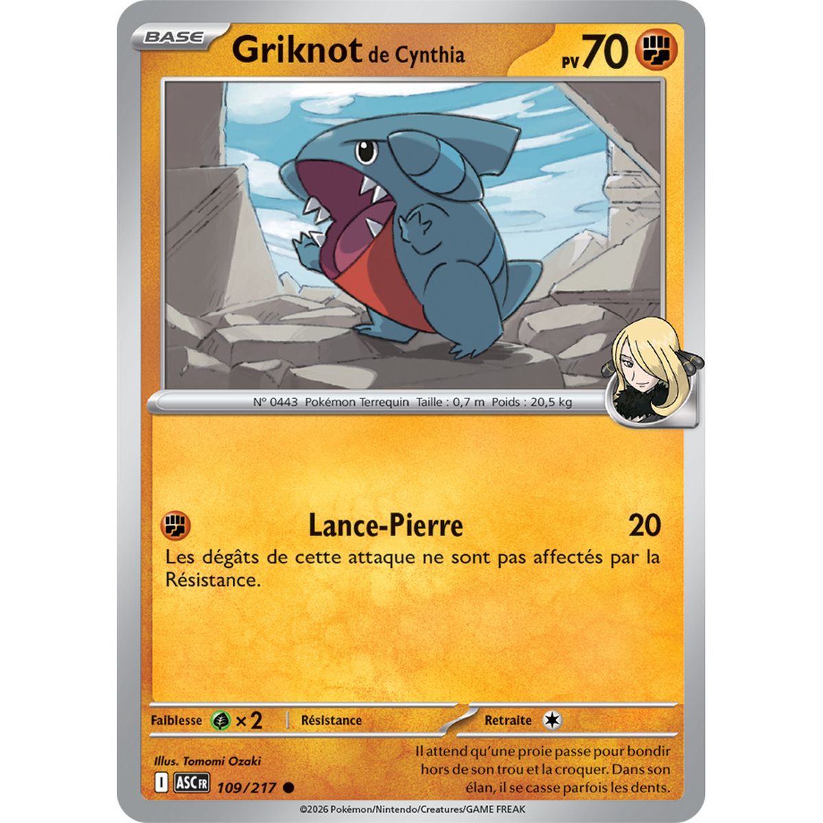 Cynthia's Gible - Common 109/217 - ME02.5 - Pokémon - Mega Evolution Transcendent Heroes