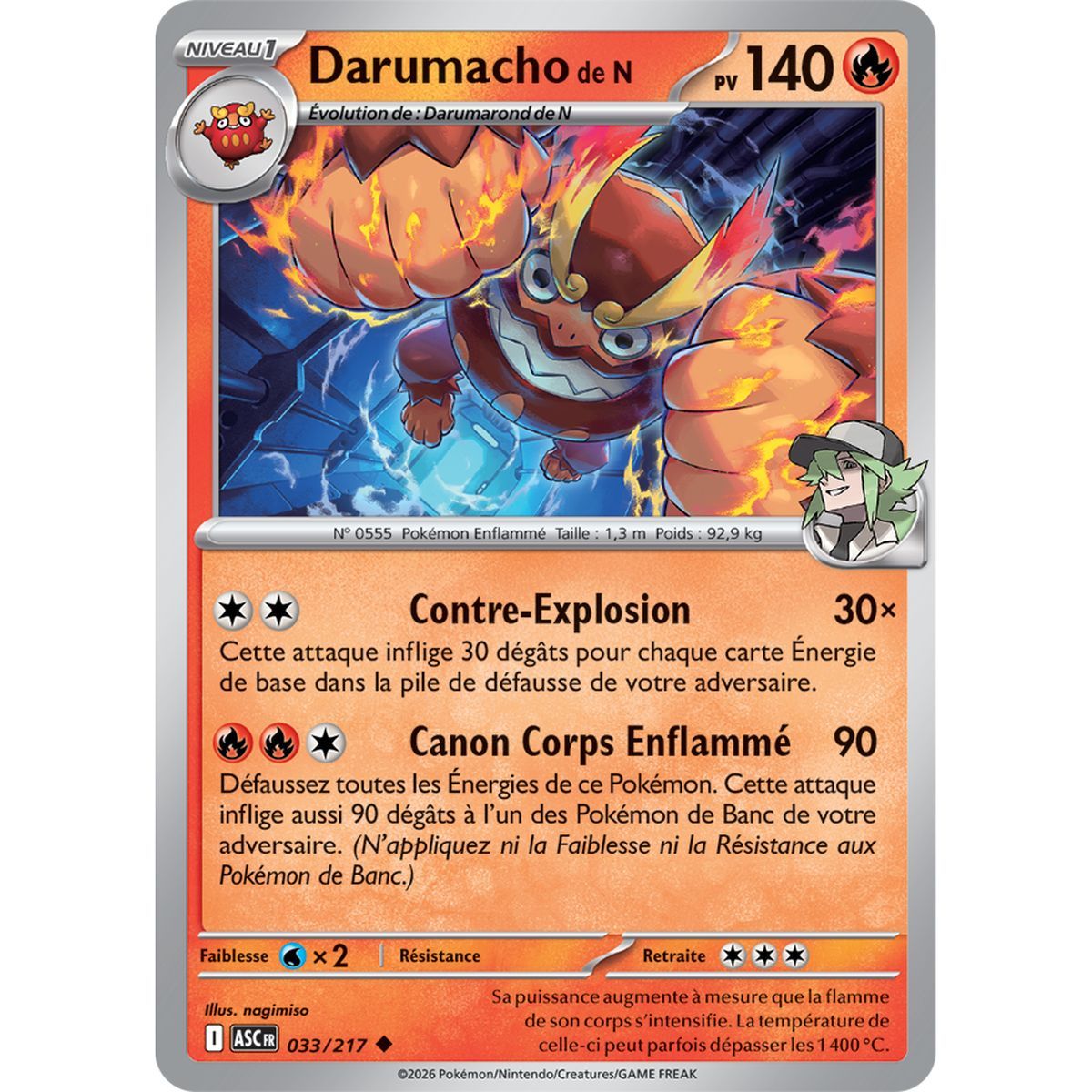 Darumacho of N - Reverse 33/217 - ME02.5 - Pokémon - Mega Evolution Transcendent Heroes