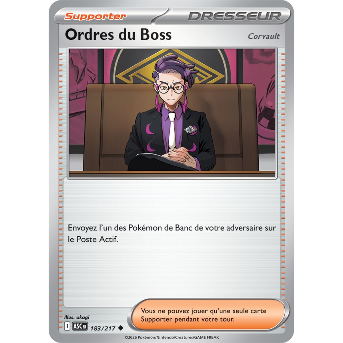 Boss Orders - Reverse 183/217 - ME02.5 - Pokémon - Mega Evolution Transcendent Heroes