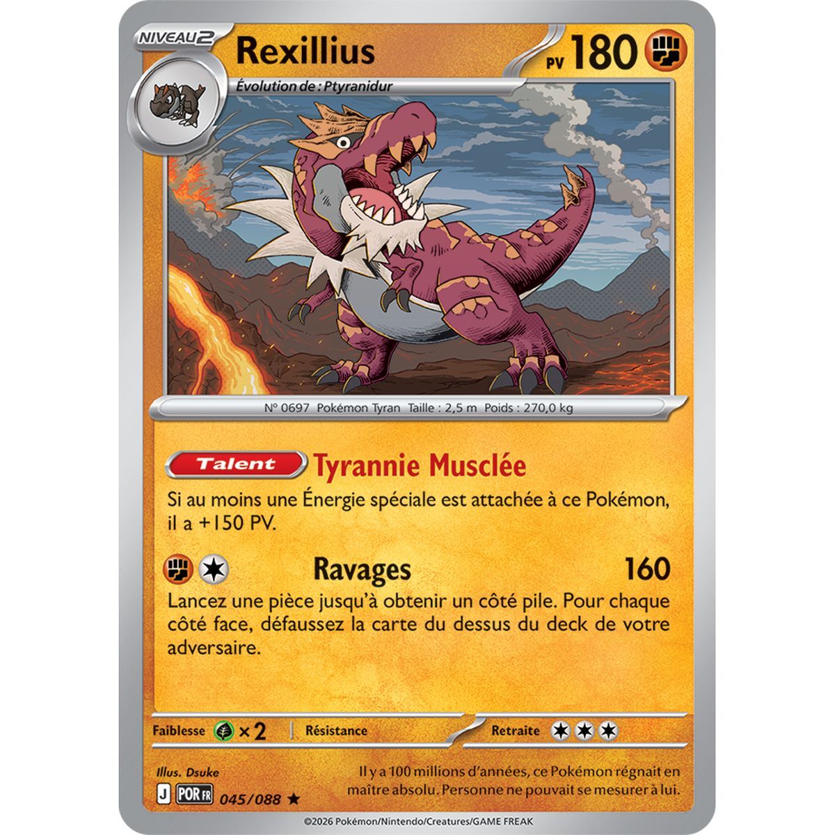 Rexillius - Reverse 45/88 - ME03 - Pokémon - Mega Evolution Perfect Balance