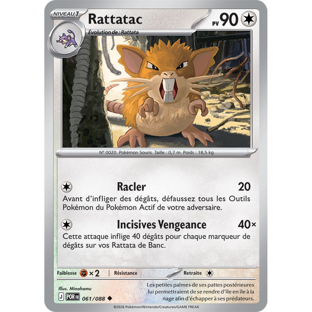 Raticate - Reverse 61/88 - ME03 - Pokémon - Mega Evolution Perfect Balance
