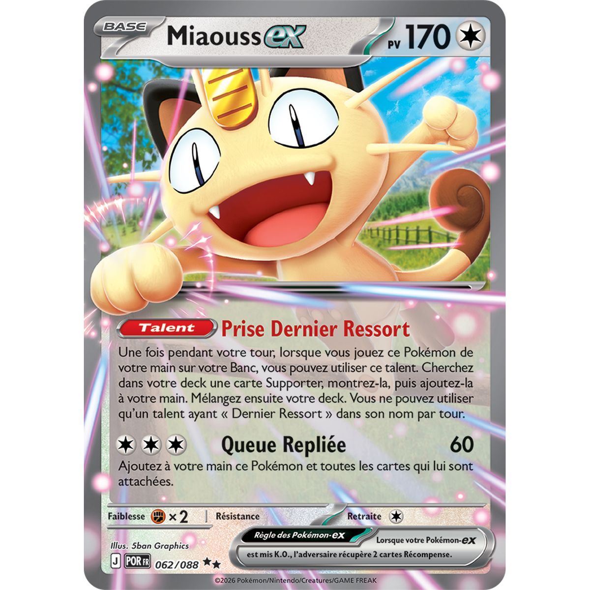 Meowth EX - Double Rare 62/88 - ME03 - Pokémon - Perfect Balance Mega Evolution