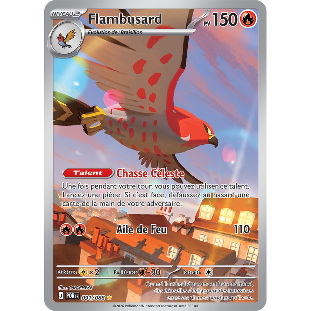 Talonflame - Rare Illustration 91/88 - ME03 - Pokémon - Perfect Balance Mega Evolution