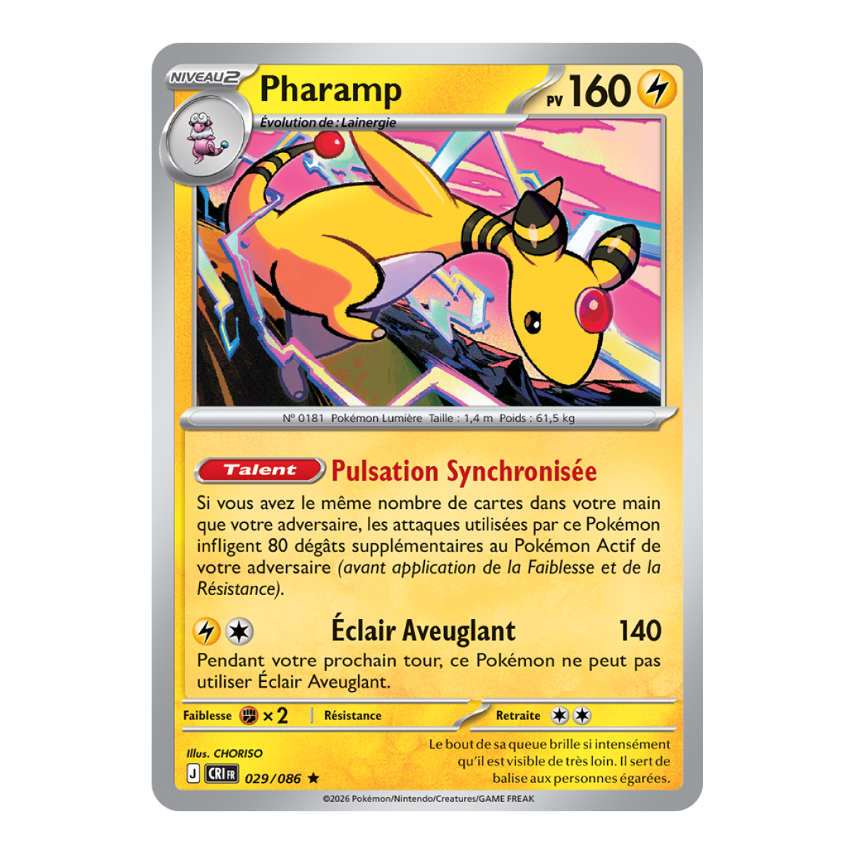 Ampharos - Reverse 29/86 - ME04 - Pokémon - Mega Evolution Chaos Rising