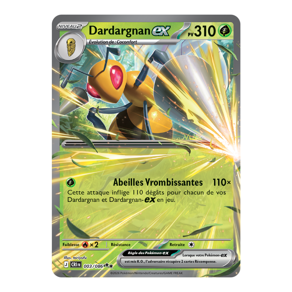 Beedrill-ex - Double Rare 3/86 - ME04 - Pokémon - Mega Evolution Chaos Rising