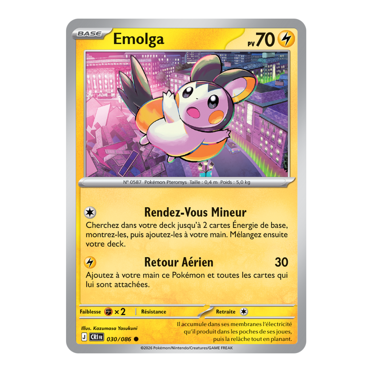 Emolga - Reverse 30/86 - ME04 - Pokémon - Mega Evolution Chaos Rising