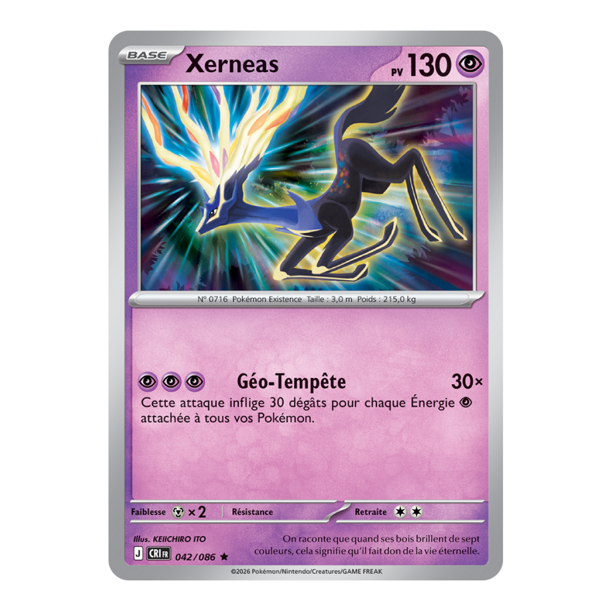 Xerneas - Reverse 42/86 - ME04 - Pokémon - Mega Evolution Chaos Rising