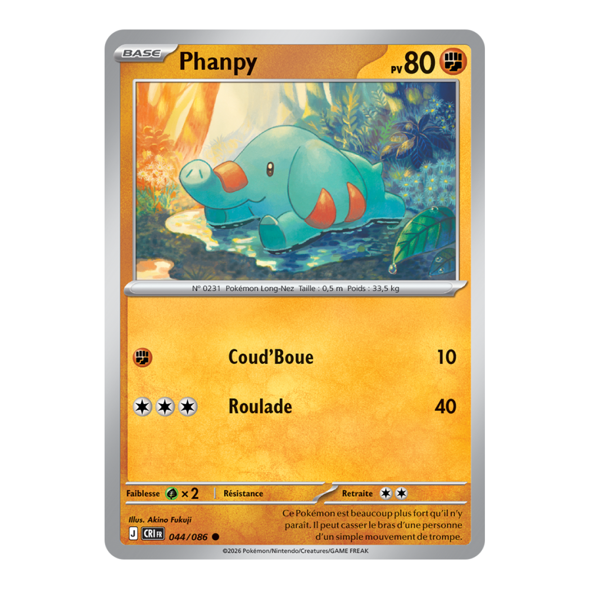 Phanpy - Common 44/86 - ME04 - Pokémon - Mega Evolution Chaos Rising