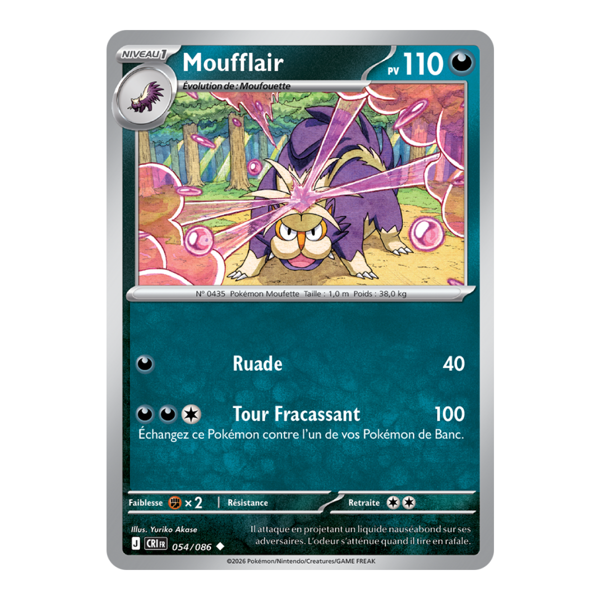 Moufflair - Uncommon 54/86 - ME04 - Pokémon - Mega Evolution Chaos Rising
