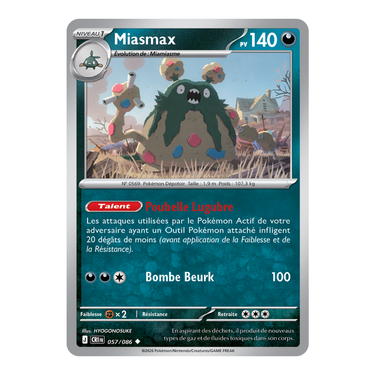 Miasmax - Uncommon 57/86 - ME04 - Pokémon - Mega Evolution Chaos Rising