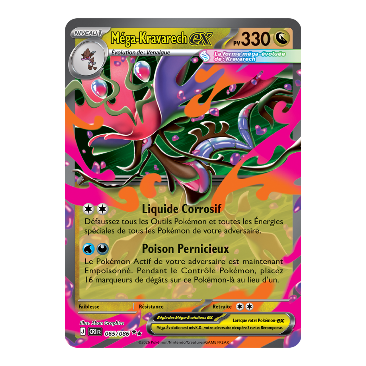 Mega Kravarech-ex - Double Rare 65/86 - ME04 - Pokémon - Mega Evolution Chaos Rising