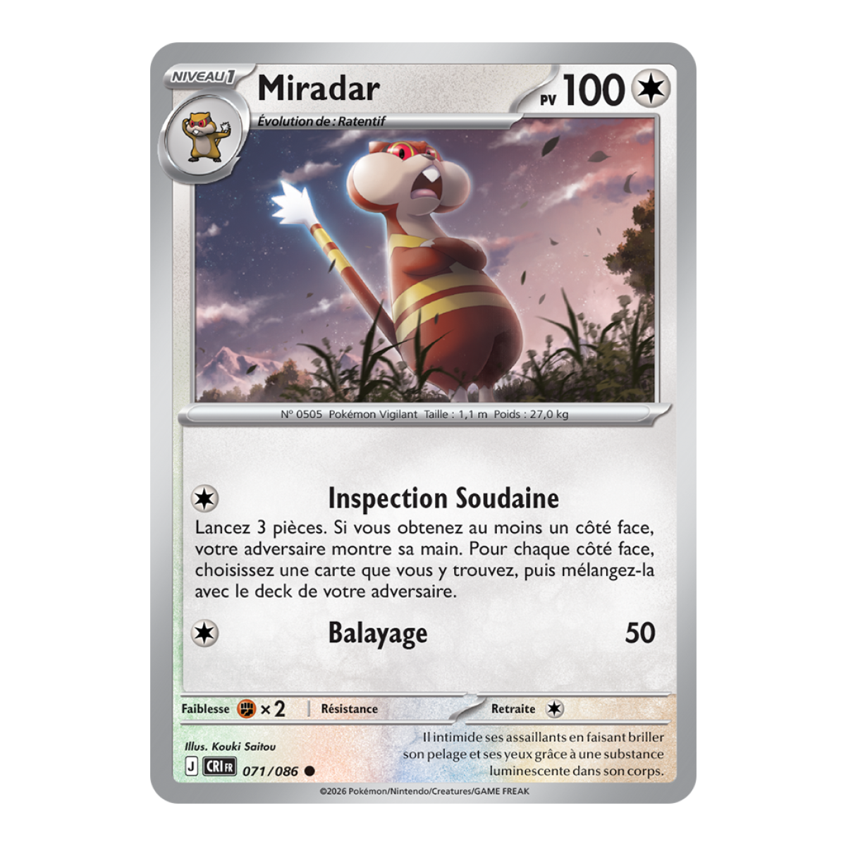 Miradar - Common 71/86 - ME04 - Pokémon - Mega Evolution Chaos Rising