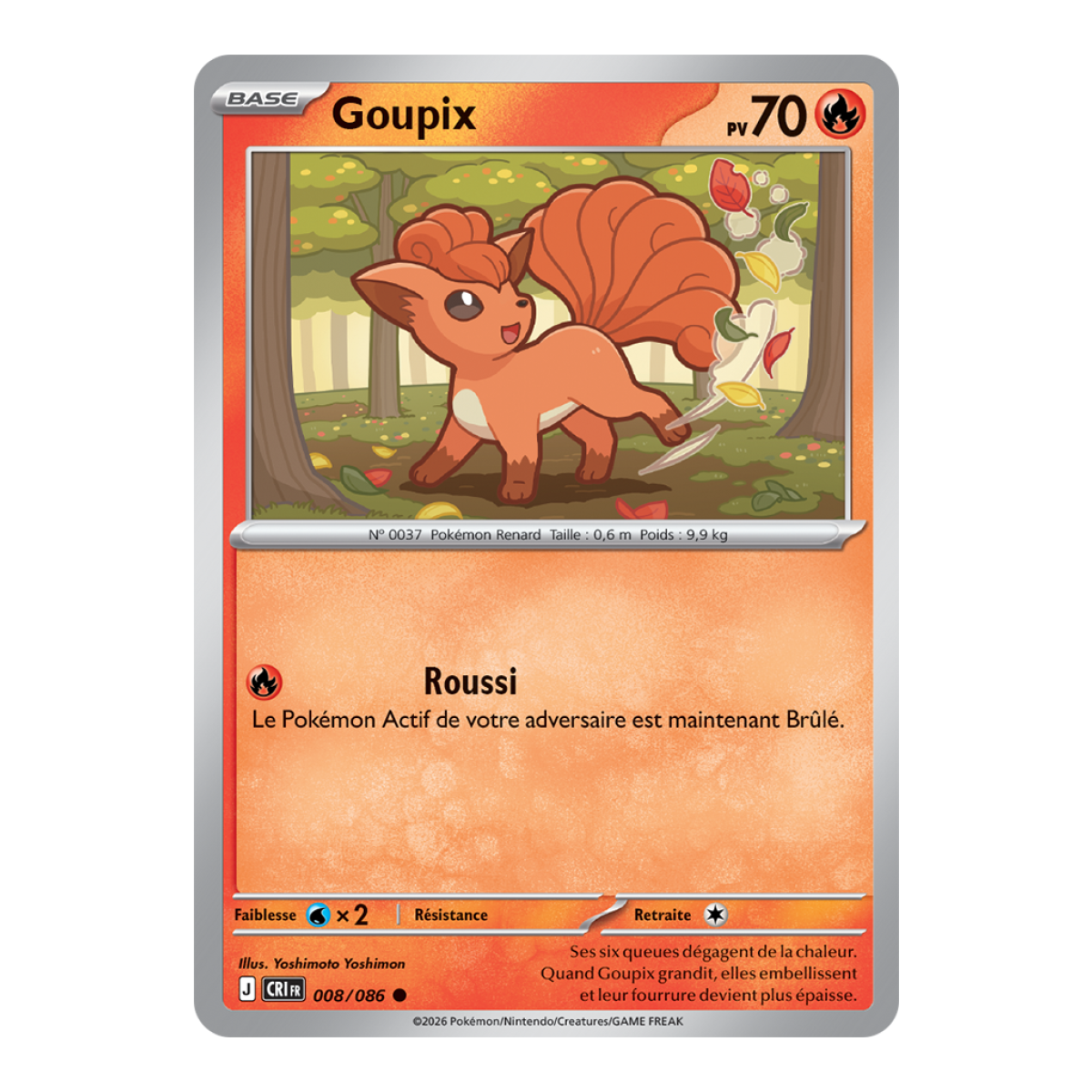 Vulpix - Common 8/86 - ME04 - Pokémon - Mega Evolution Chaos Rising