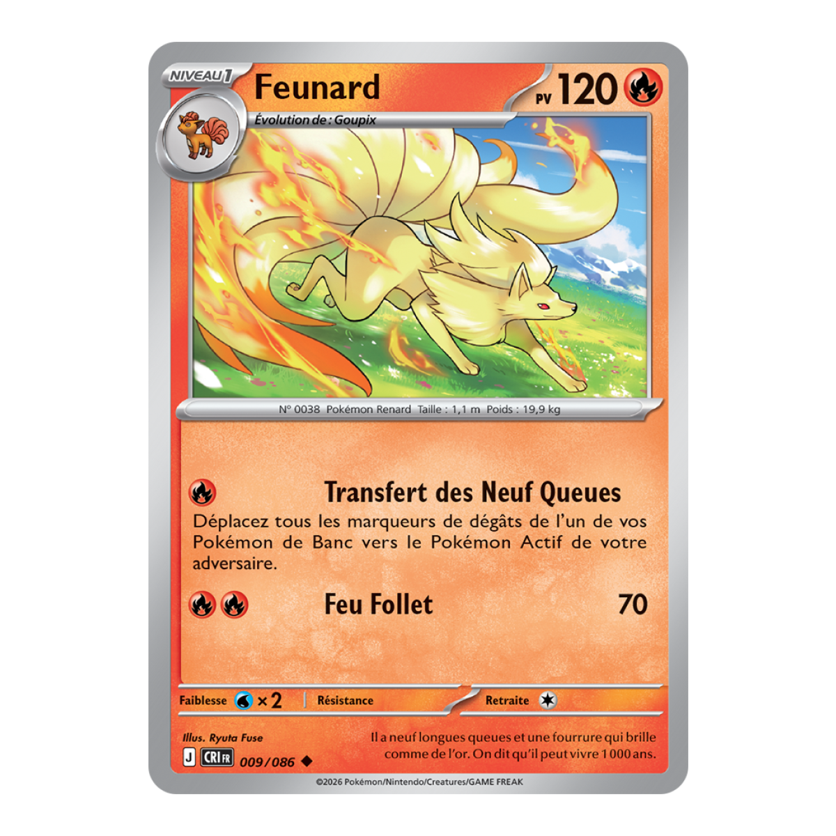 Ninetales - Uncommon 9/86 - ME04 - Pokémon - Mega Evolution Chaos Rising