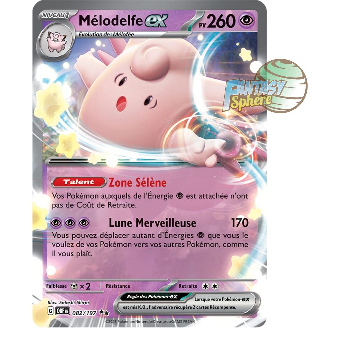 Clefable EX - Double Rare 82/197 - Scarlet and Violet Obsidian Flames