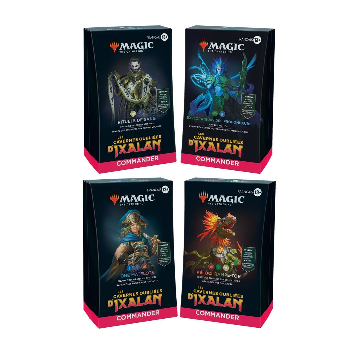 MTG - Set of 4 Commander Decks - The Forgotten Caverns of Ixalan - Explorers of the Deep - FR