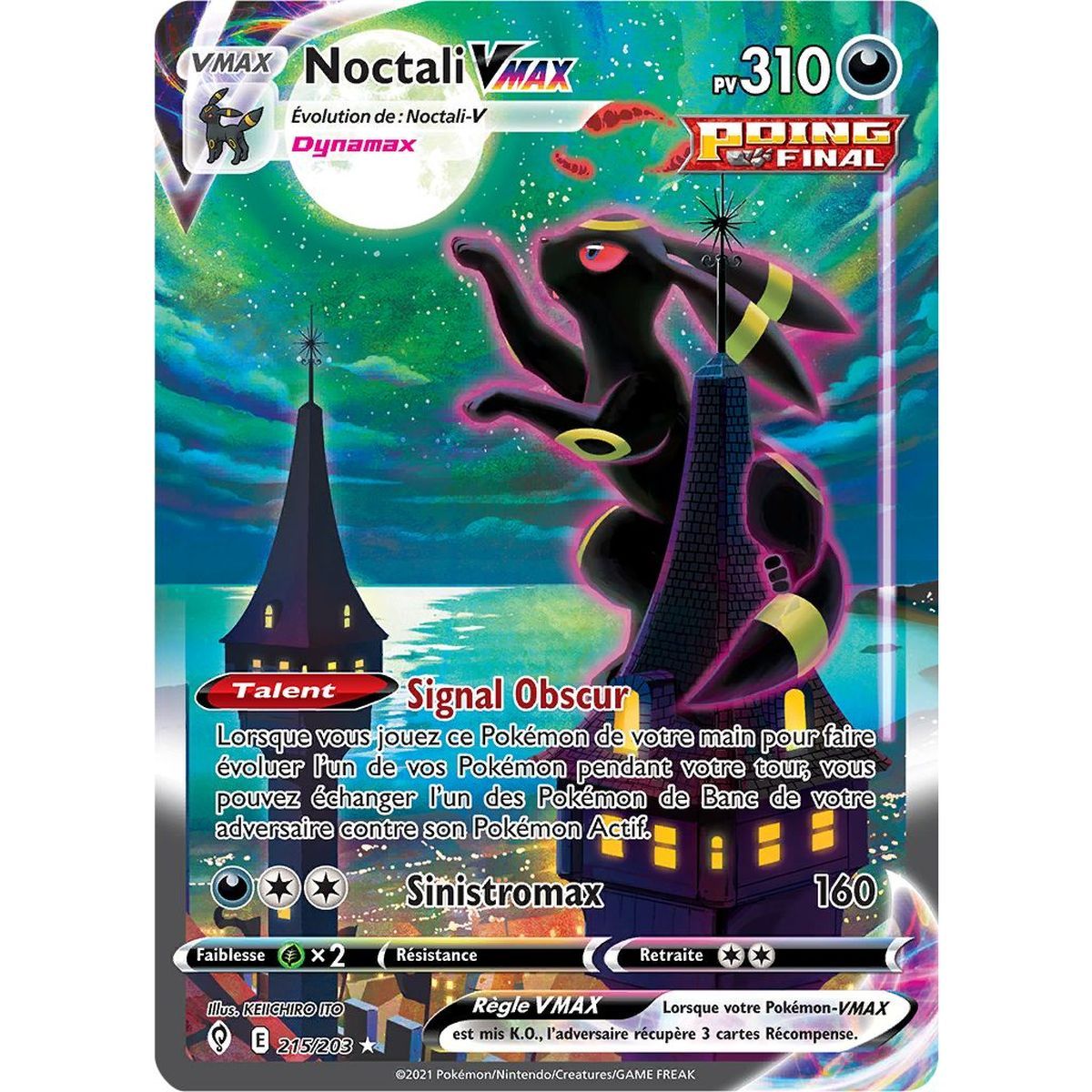 Item Noctali VMAX - Secret Rare 215/203 - Celeste Evolution Sword and Shield