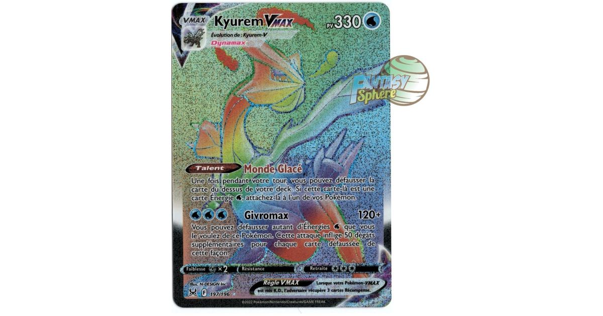 pokemon alphabet flash cards Pokemon Card Lost Origin 049/196 49/196 Kyurem VMAX Ultra Rare *MINT*   Brokenvase Games