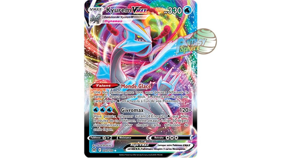 Kyurem VMAX - Full Art Ultra Rare 49/196 - Sword and Shield 11 Lost Origin - Fantasy Sphere Kyurem VMAX - Full Art Ultra Rare 49/196 - Sword and Shield 11 Lost Origin - Fantasy Sphere
