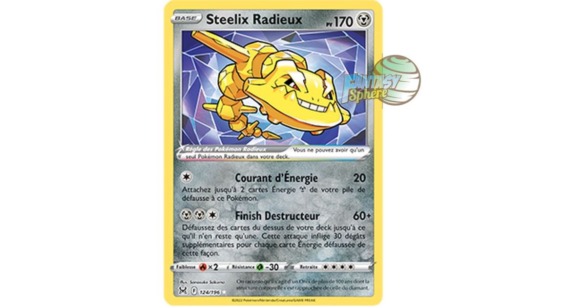 radiant steelix pokemon card price Radieux - Rare 124/196 - Sword and Shield 11 Lost Origin taken of our stock. 2022 Pokemon Sword & Shield