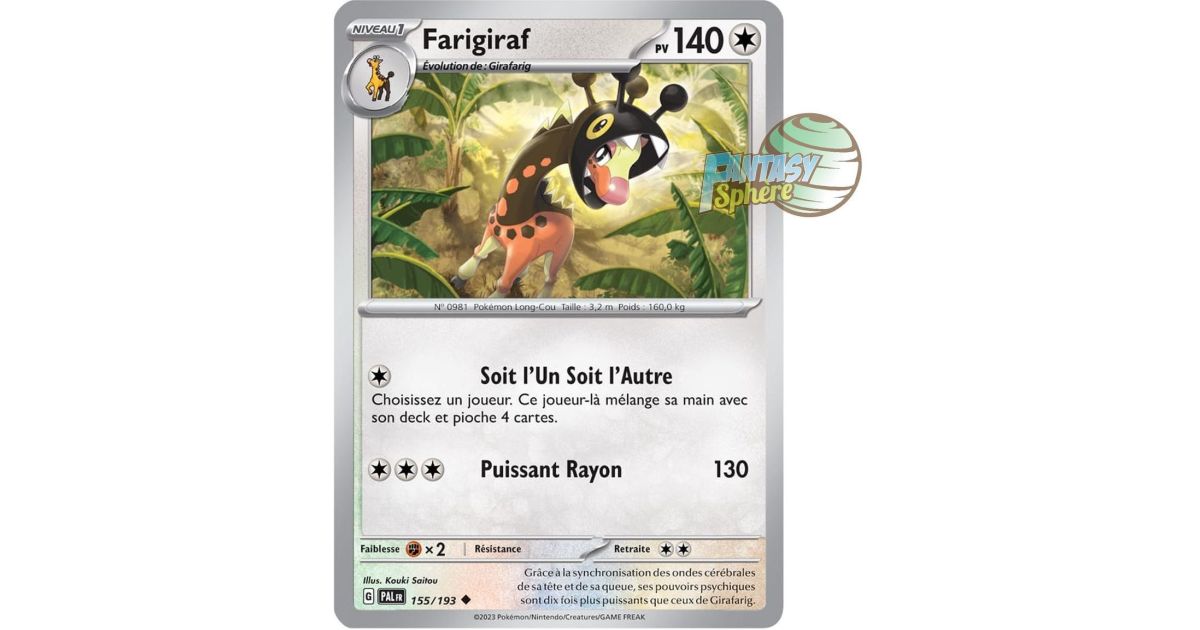 farigiraf pokemon card Farigiraf - 155/193 - Paldea Evolved