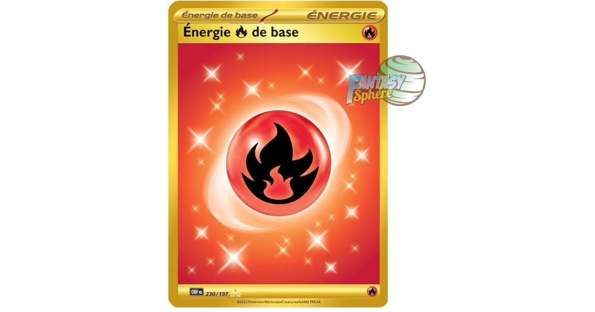 Basic Fire Energy - Hyper Rare 230/197 - Scarlet and Violet Obsidian Flames - Fantasy Sphere Basic Fire Energy - Hyper Rare 230/197 - Scarlet and Violet Obsidian Flames - Fantasy Sphere