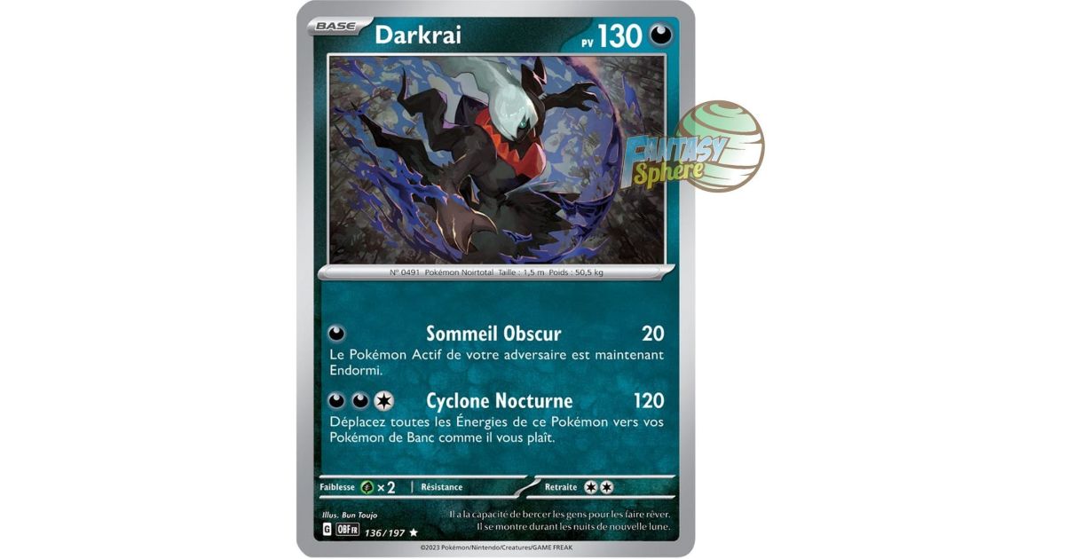 Darkrai - Holo Rare 136/197 - Scarlet and Violet Obsidian Flames - Fantasy  Sphere