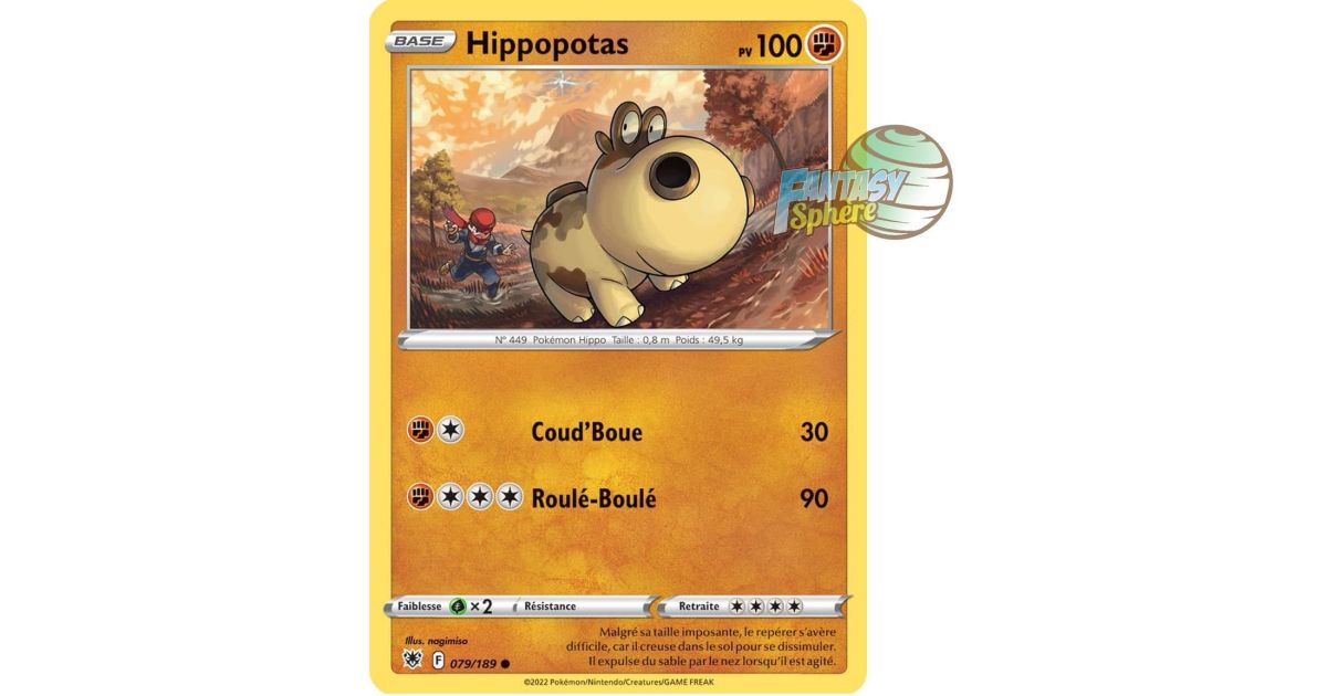 Hippopotas - Commune 79/189 - Sword and Shield 10 Radiant Stars - Fantasy Sphere Hippopotas - Commune 79/189 - Sword and Shield 10 Radiant Stars - Fantasy Sphere