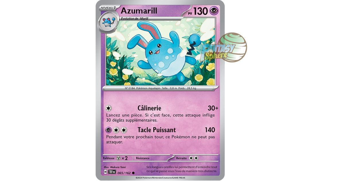 Azumarill - Reverse 65/162 - Scarlet and Violet Temporal Forces - Fantasy  Sphere