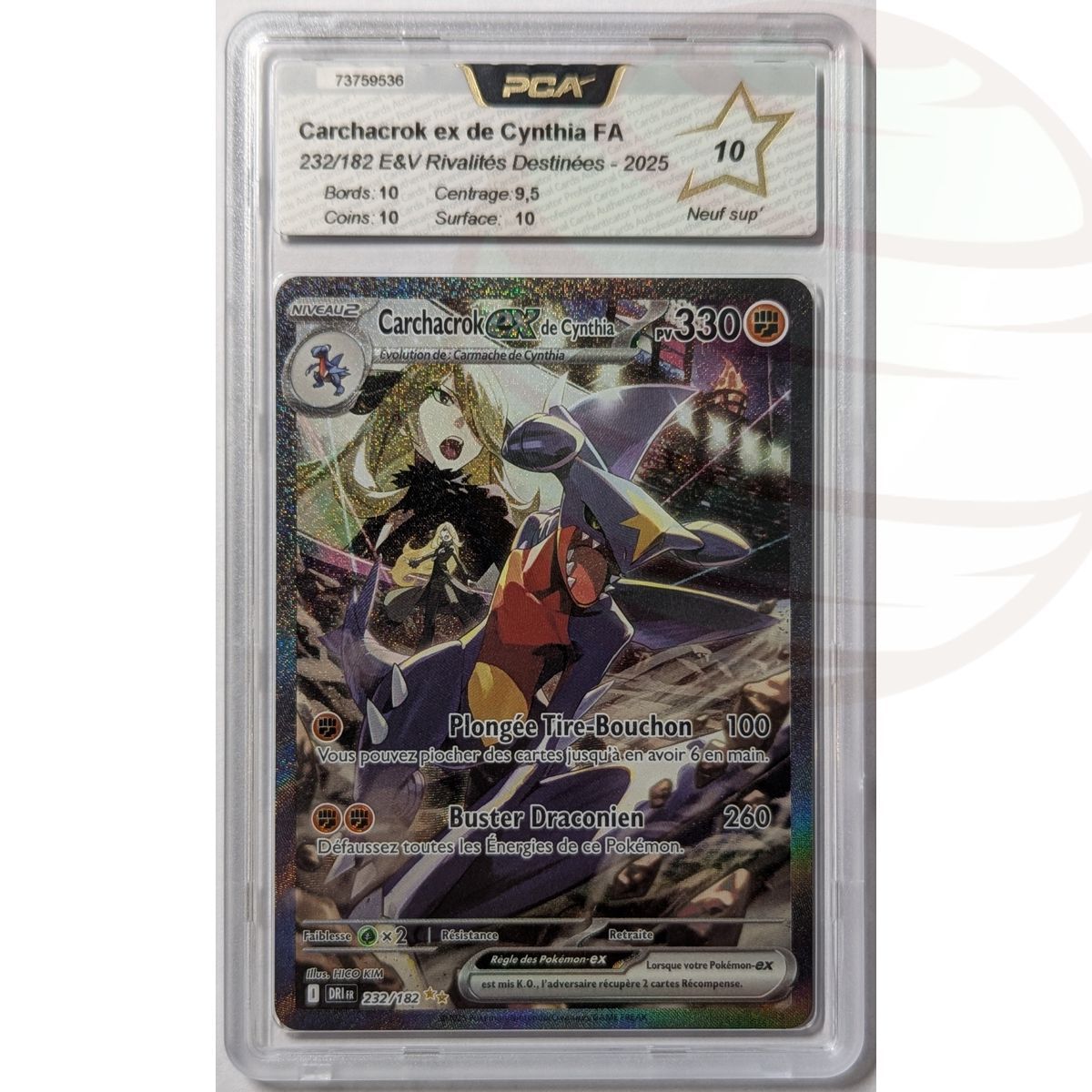 [PCA 10 - Nine Superior] - Graded Card - Cynthia's Garchomp ex 232/182 - E&V Destined Rivalries - 2025 - Pokémon - French