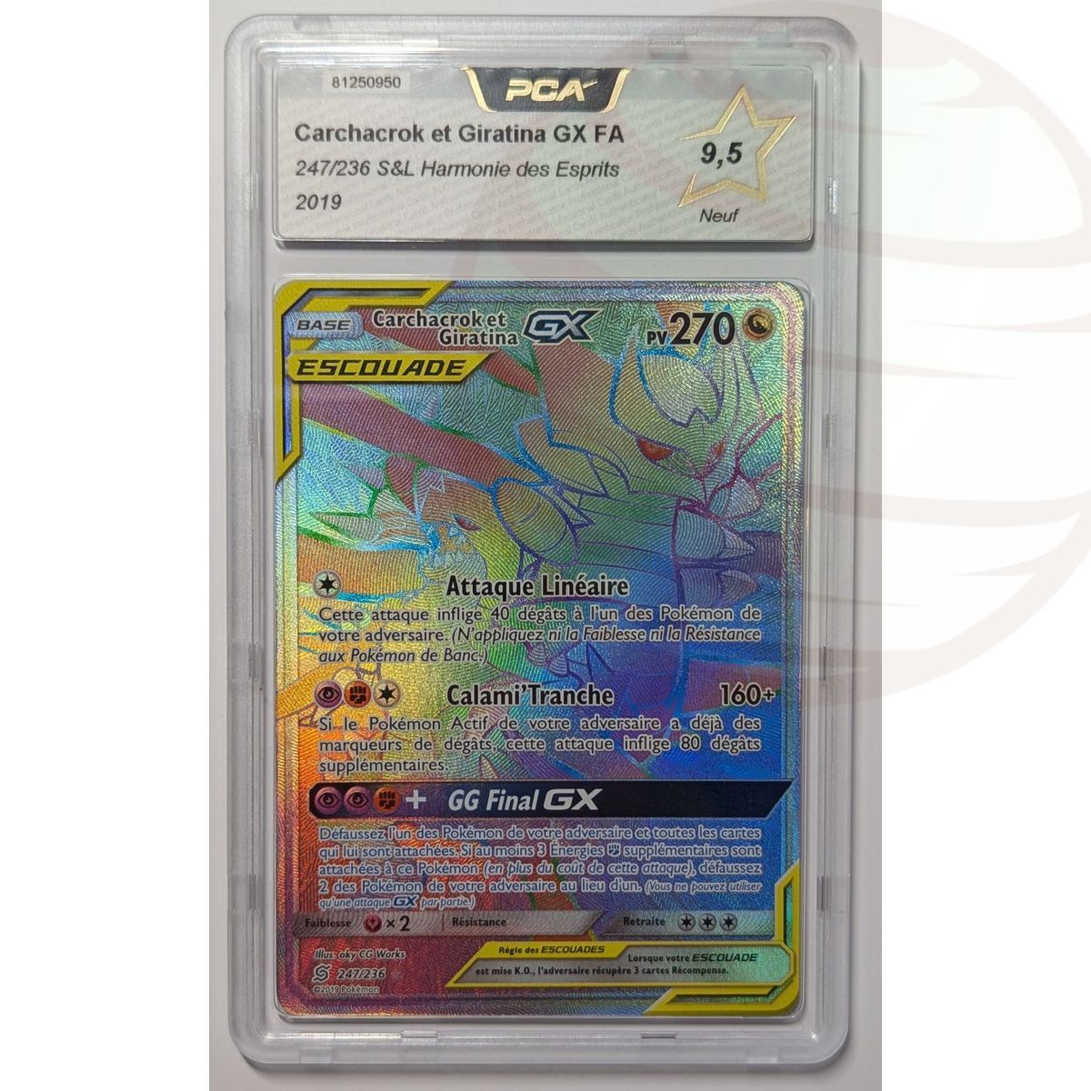 [PCA 9.5 - New] - Graded Card - Garchomp & Giratina GX FA 247/236 - S&L Unified Minds - 2019 - Pokémon - French