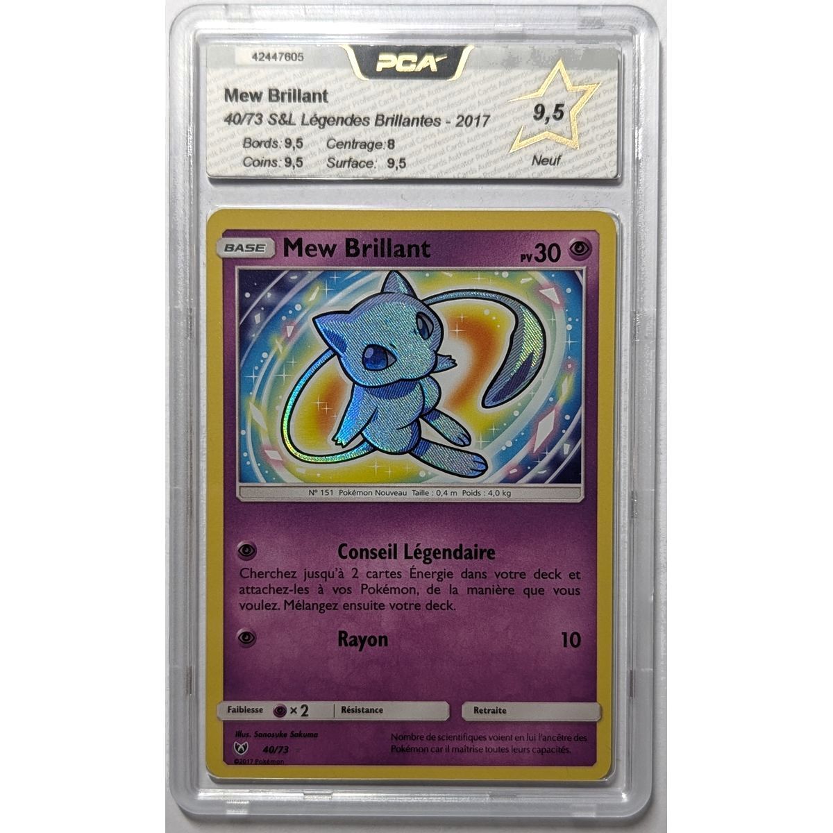 [PCA 9.5 - New] - Graded Card - Shining Mew 40/73 - S&L Shining Legends - 2017 - Pokémon - French