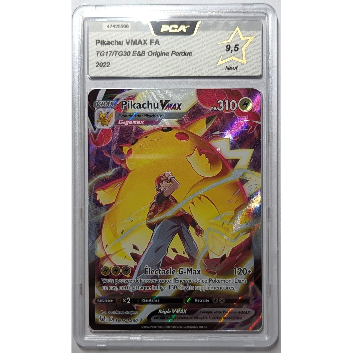 [PCA 9.5 - New] - Graded Card - Pikachu VMAX FA TG17/TG30 - E&B Lost Origin - 2022 - Pokémon - French