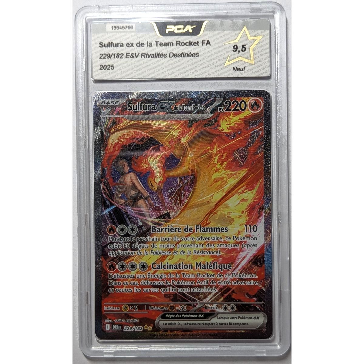 [PCA 9.5 - New] - Graded Card - Team Rocket's Moltres ex FA 229/182 - E&V Destiny Rivalries - 2025 - Pokémon - French