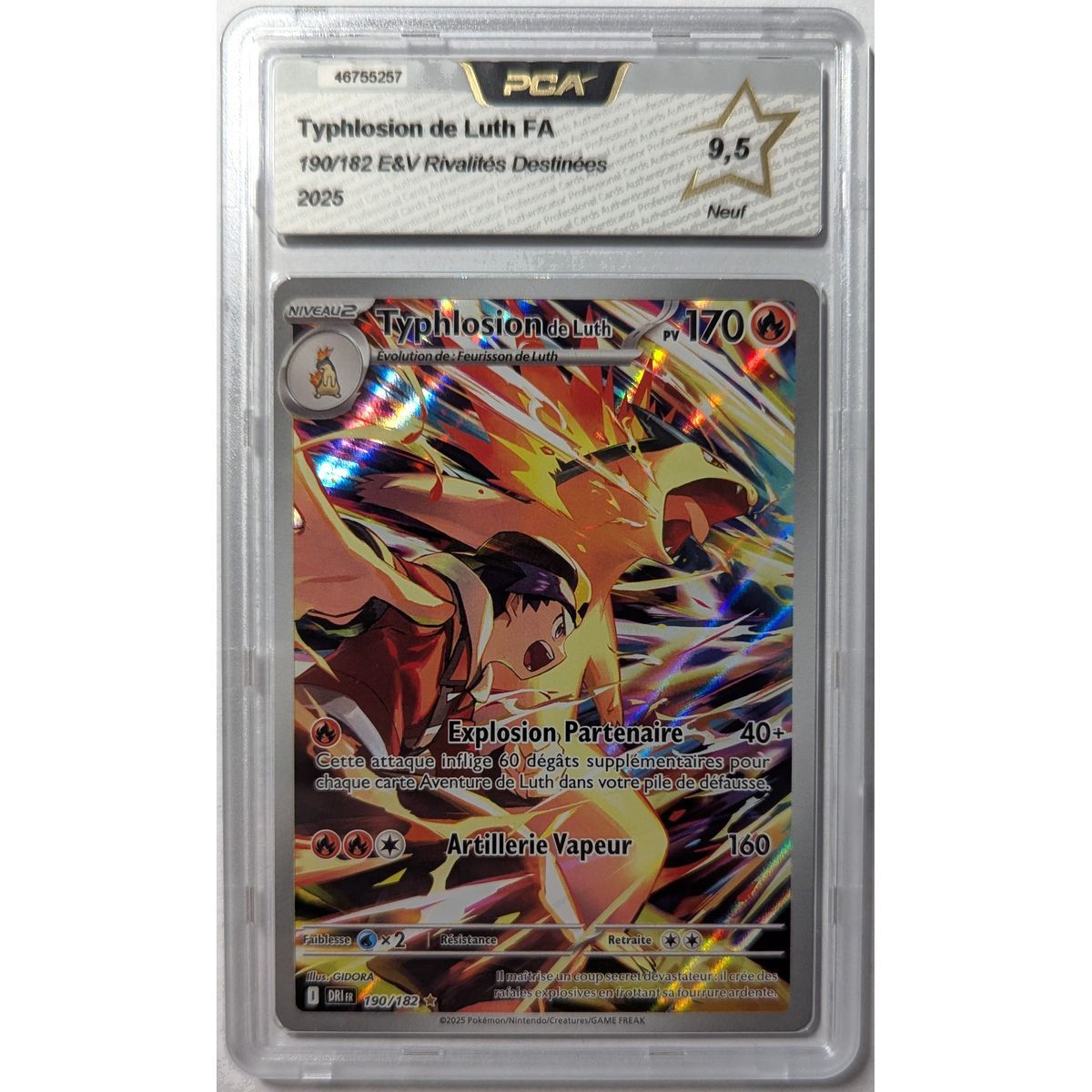 [PCA 9.5 - New] - Graded Card - Typhlosion of Luth FA 190/182 - E&V Destined Rivalries - 2025 - Pokémon - French